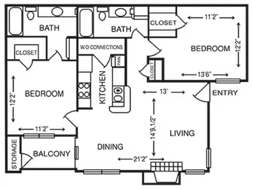 2 Bedroom 0614 floor plan
